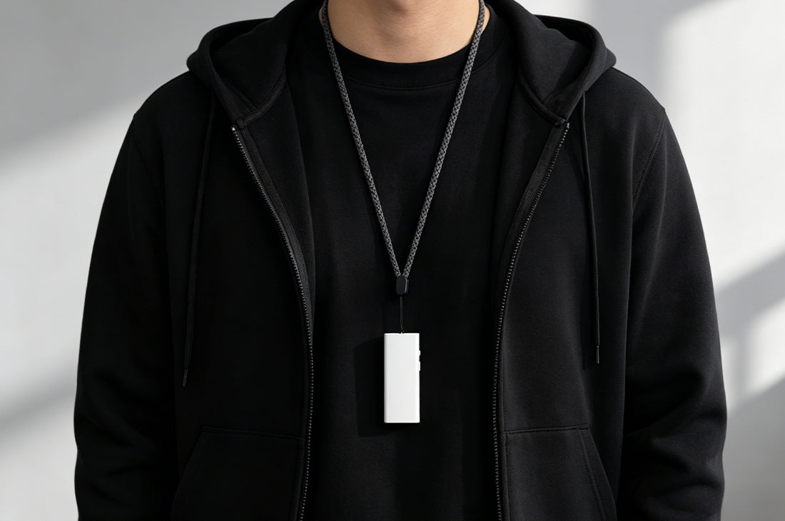 Echo Mini wearable AI note taker worn as a pendant for hands-free capture