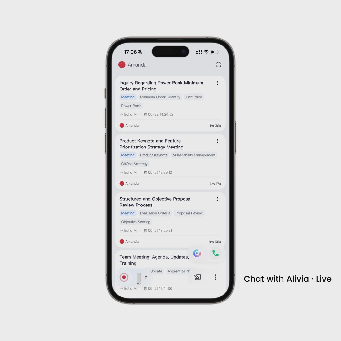 chat&act with Echo's built-in agent alivia